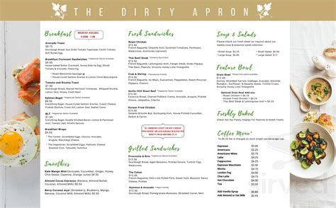 the dirty apron menu